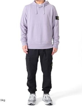 Stone Island Lavender Hoodie with Black Badge